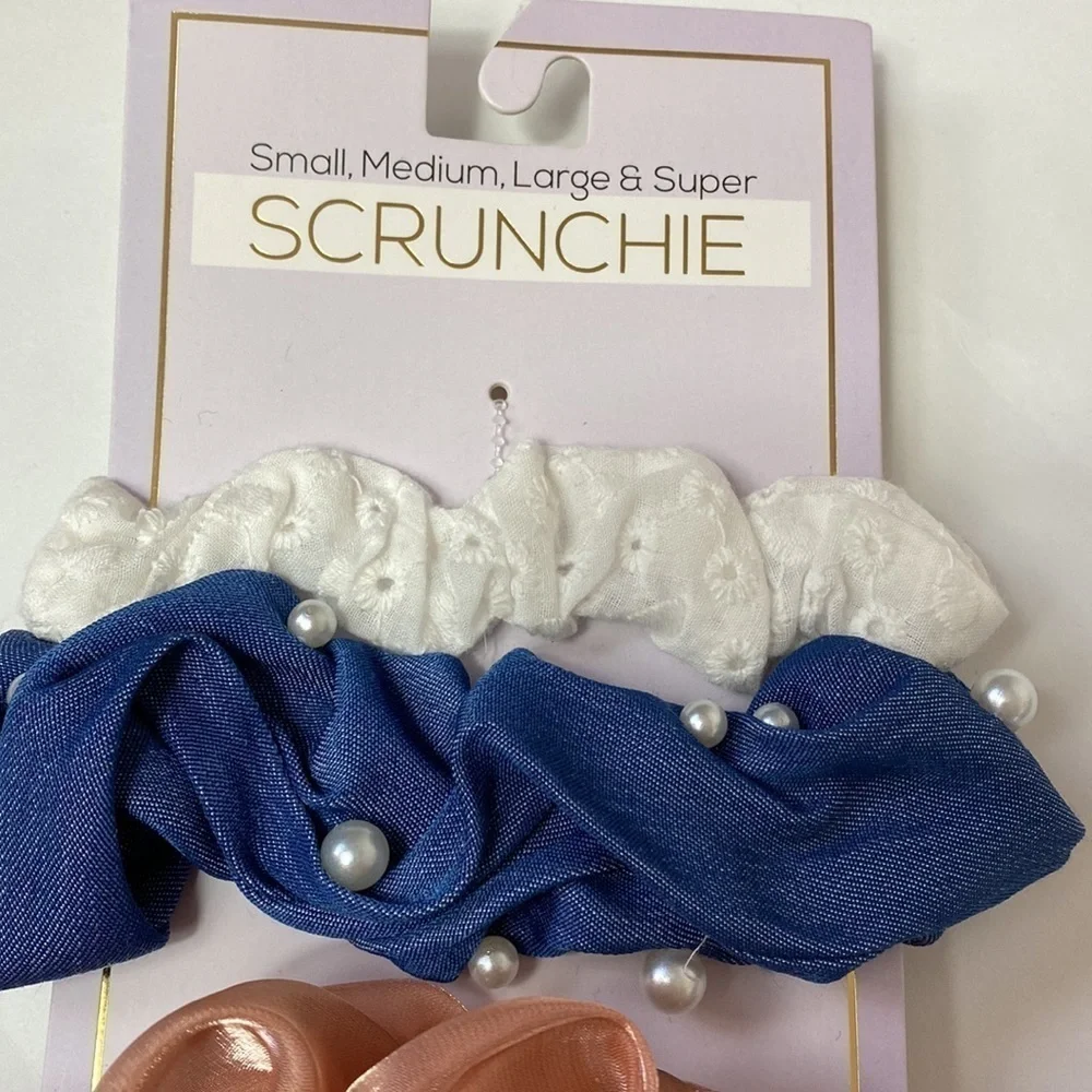 Nordstrom set of 4 assorted size scrunchies NWT